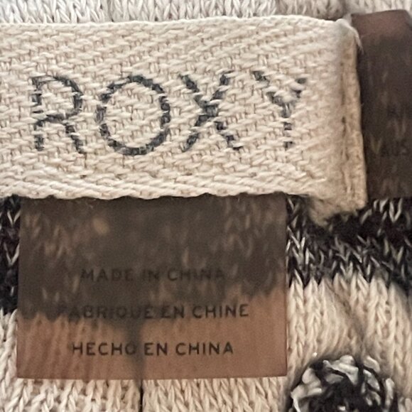 Roxy Drawstring Stripe Shorts in Black‎ and White, Lightweight, Size Medium / 10 - Picture 3 of 7